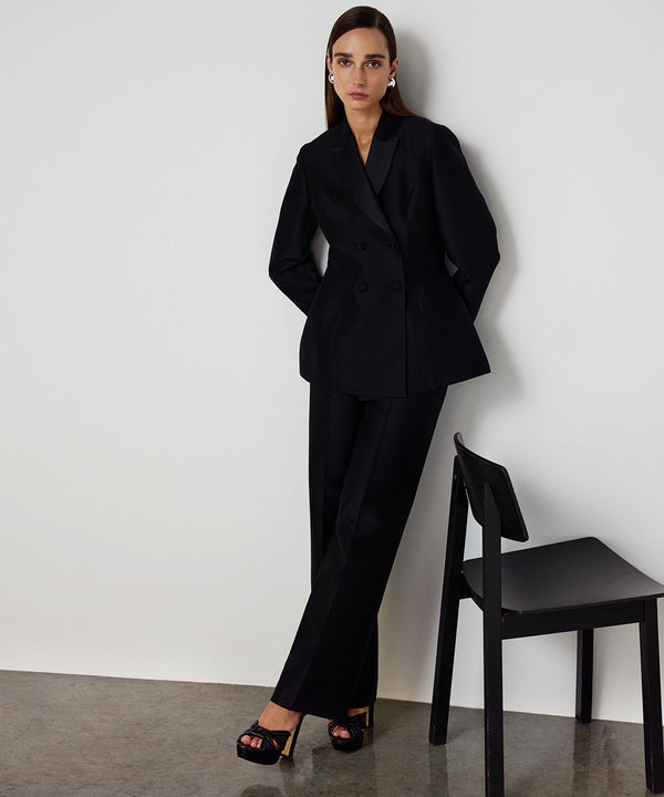 Machka Double-Breasted Blazer Black