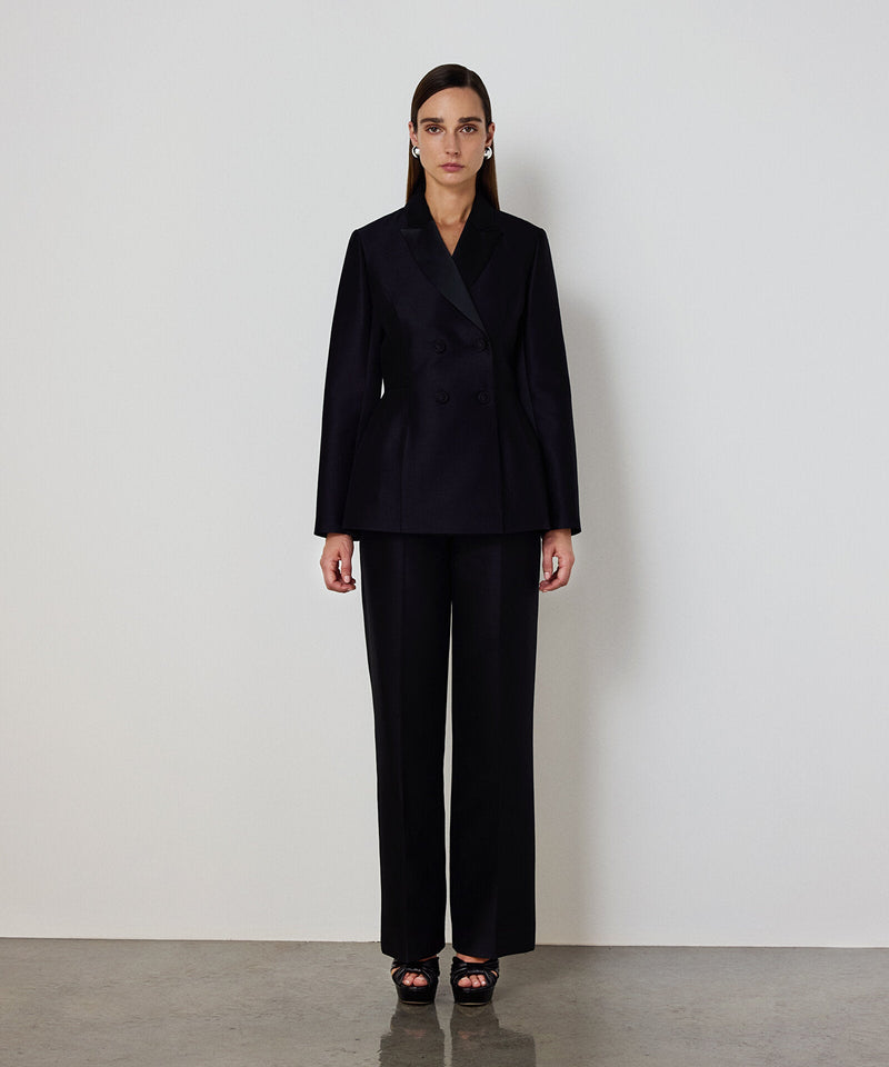 Machka Double-Breasted Blazer Black