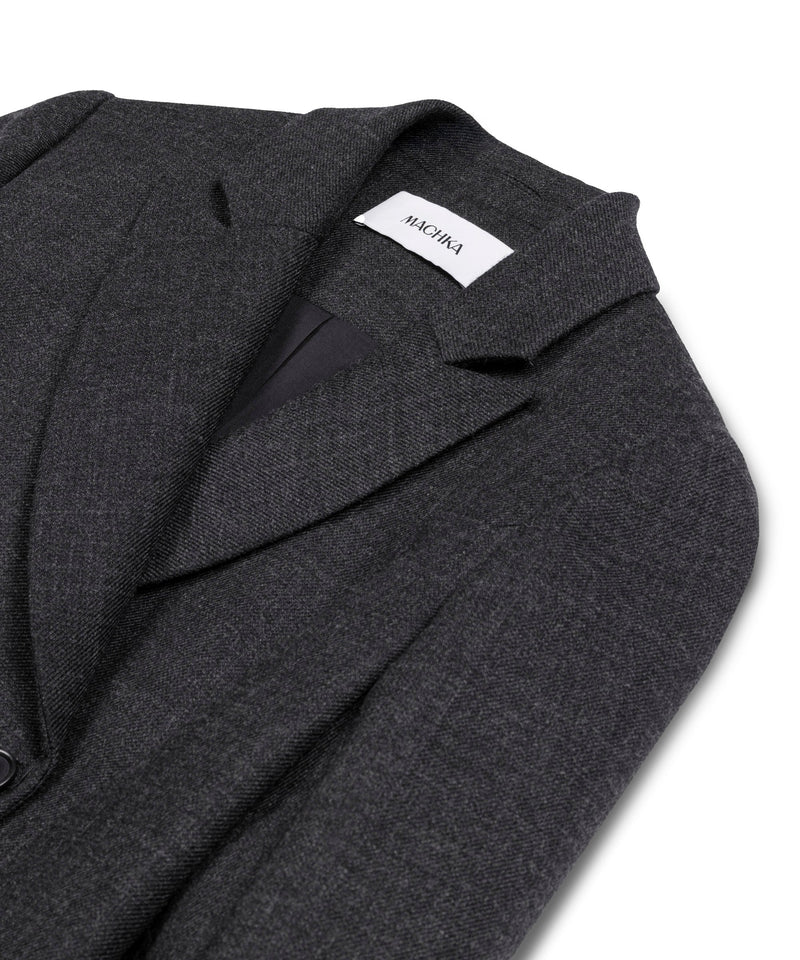 Machka Double-Breasted Wool Blazer Anthracite