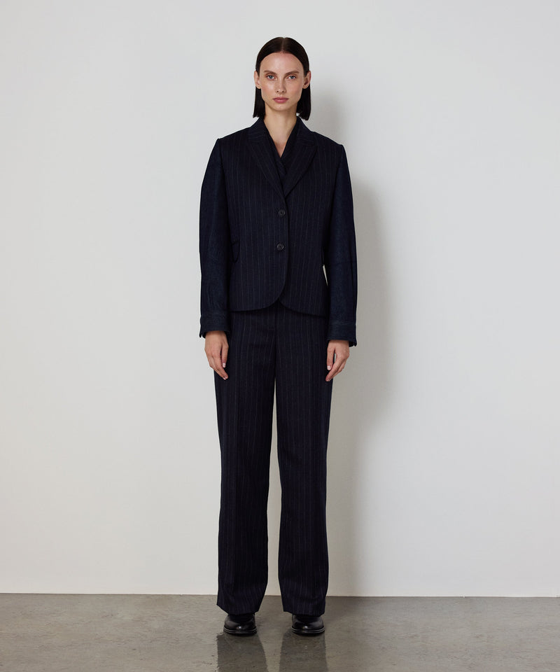 Machka Denim-Mix Wool Jacket Navy