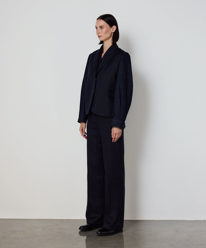 Machka Denim-Mix Wool Jacket Navy