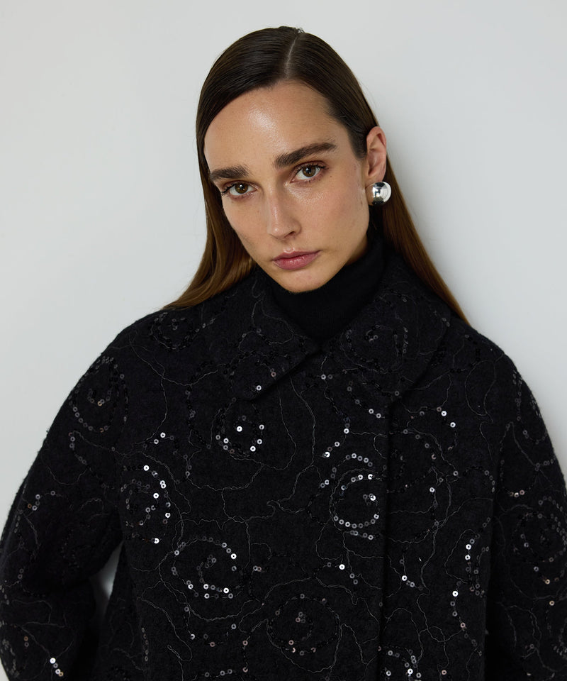 Machka Embroidered Coat Black