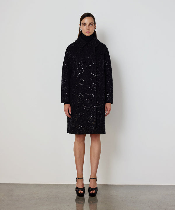 Machka Embroidered Coat Black