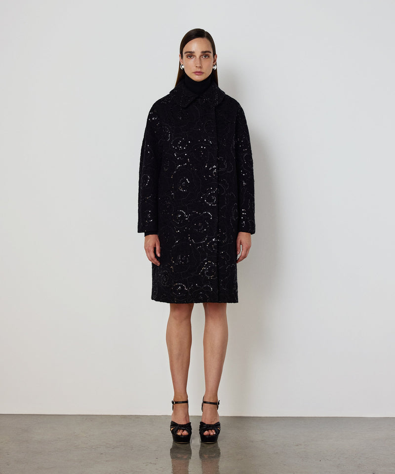 Machka Embroidered Coat Black