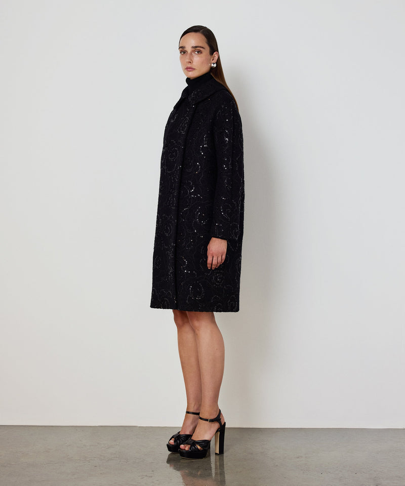 Machka Embroidered Coat Black