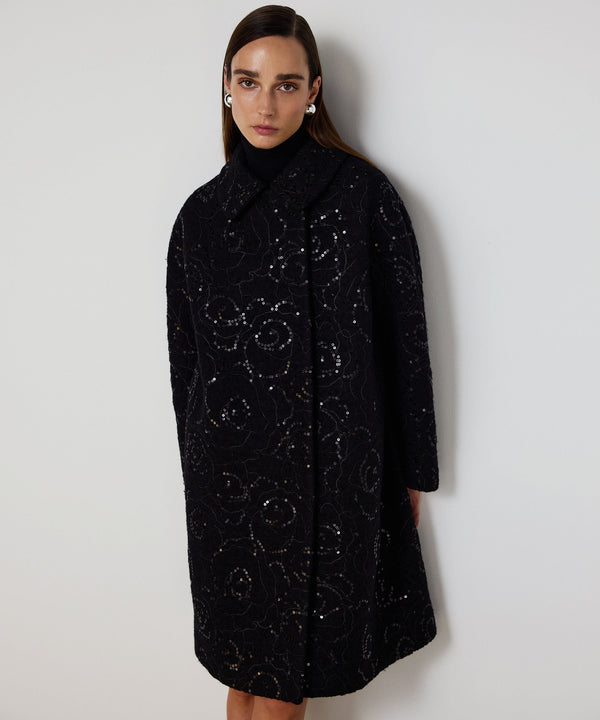 Machka Embroidered Coat Black