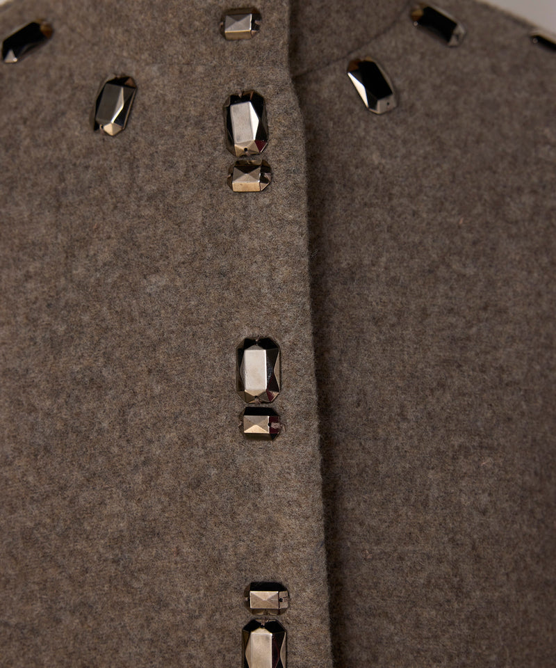 Machka Coat With Mixed Metal Accessories Marling Blue