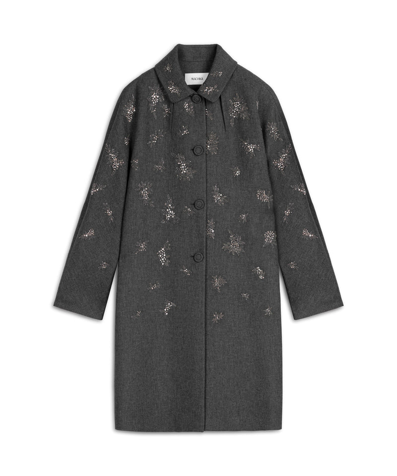 Machka Embellished Trench Coat Anthracite