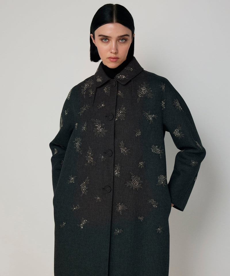 Machka Embellished Trench Coat Anthracite