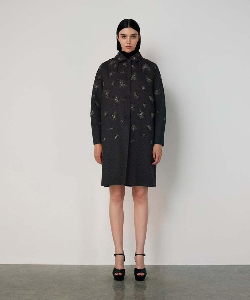 Machka Embellished Trench Coat Anthracite