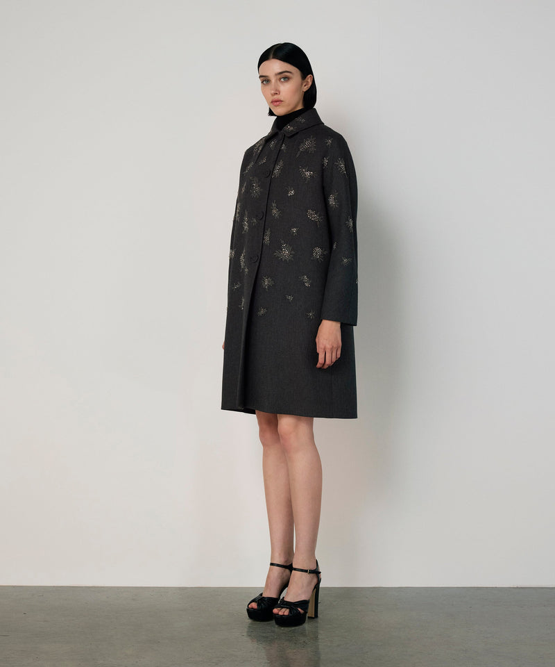 Machka Embellished Trench Coat Anthracite