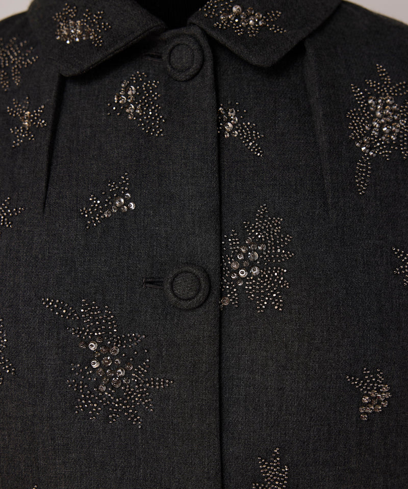 Machka Embellished Trench Coat Anthracite