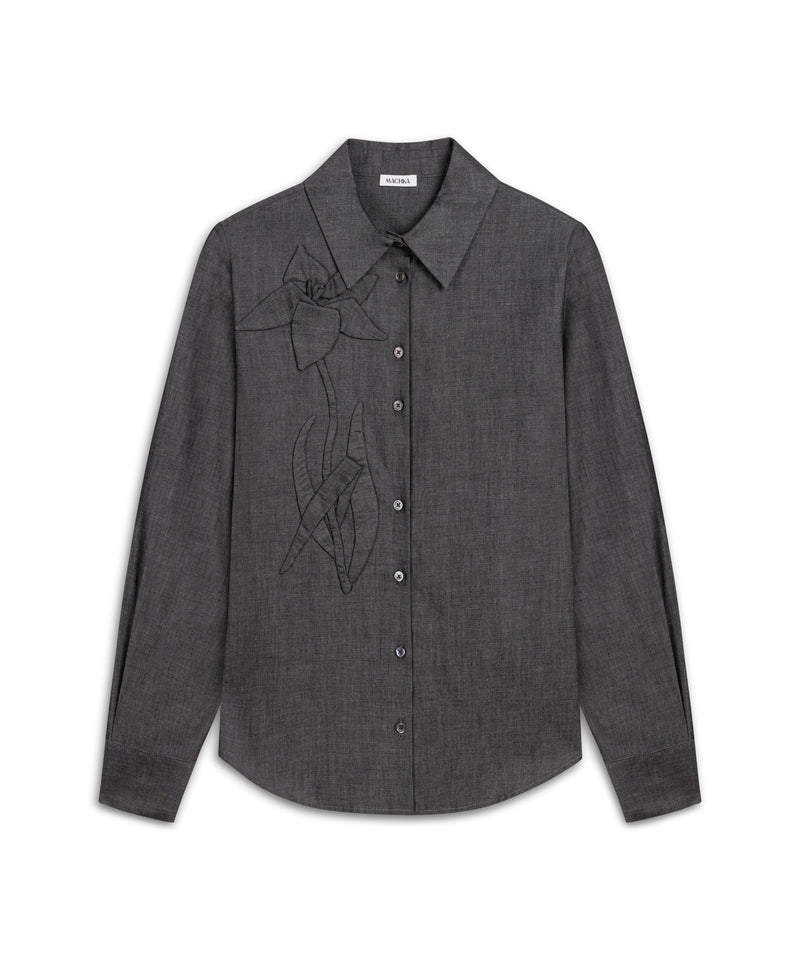 Machka Floral Applique Shirt Anthracite
