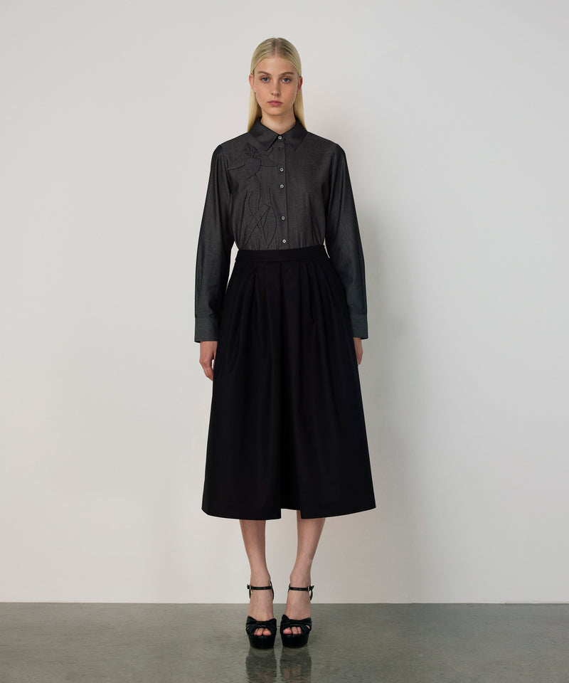 Machka Floral Applique Shirt Anthracite