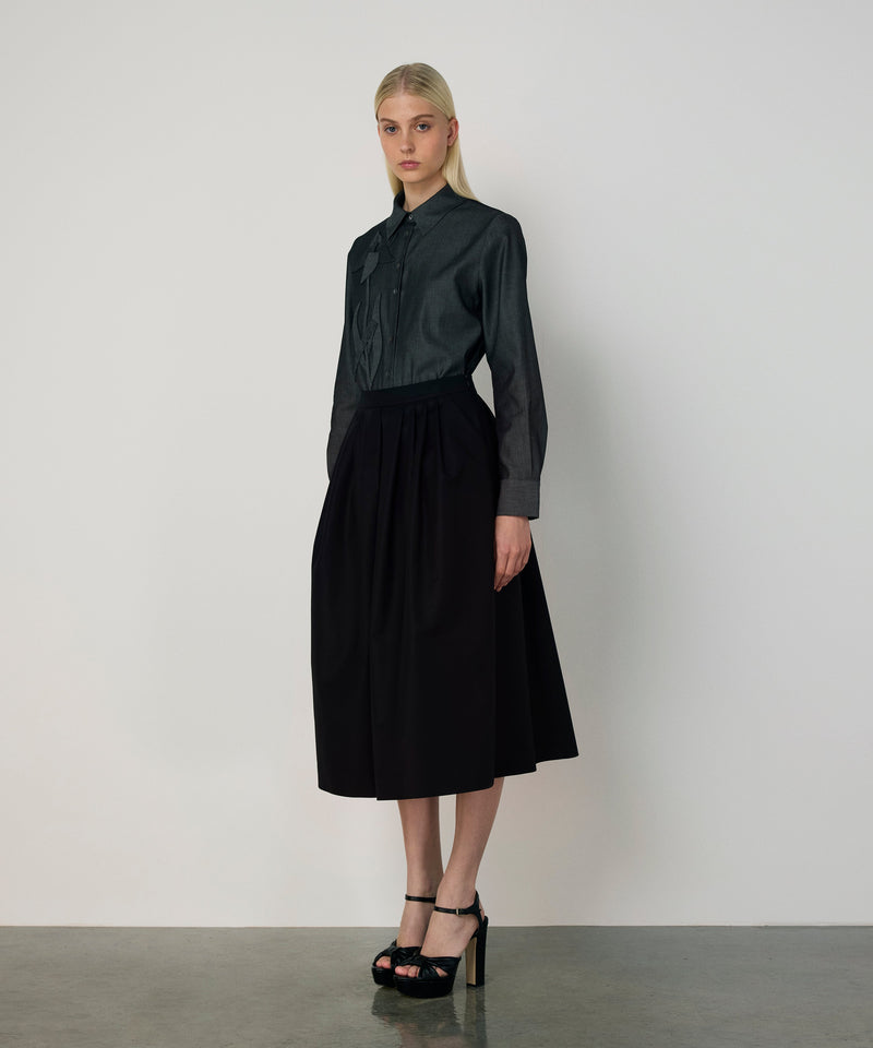 Machka Floral Applique Shirt Anthracite