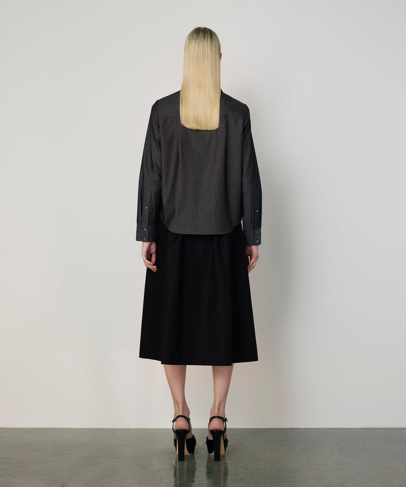 Machka Floral Applique Shirt Anthracite