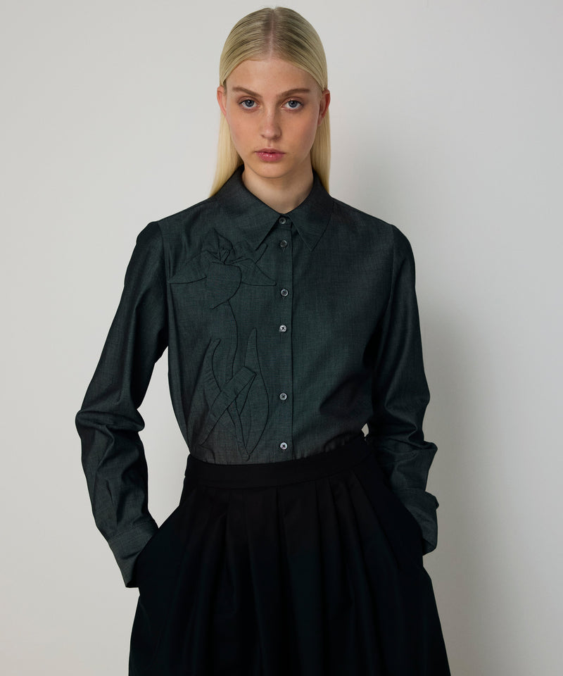 Machka Floral Applique Shirt Anthracite