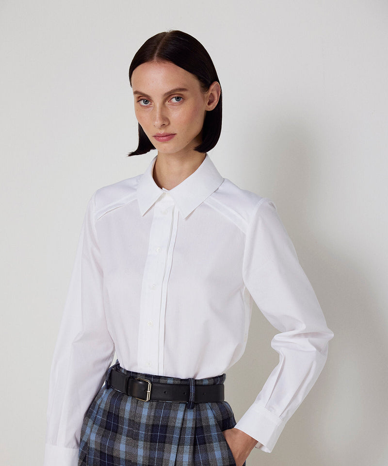 Machka Ribbed Poplin Shirt White