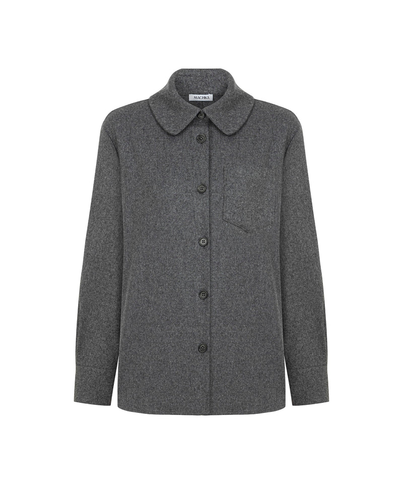 Machka Flannel Shirt With Pockets Grey Melange