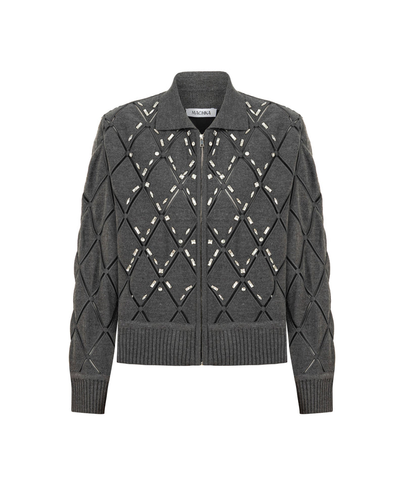 Machka Cutout Knit With Strass Embellishments Anthracite Melange-Grey