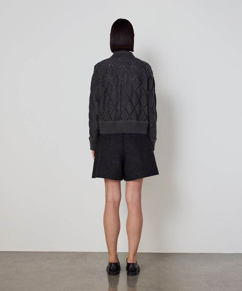 Machka Cutout Knit With Strass Embellishments Anthracite Melange-Grey