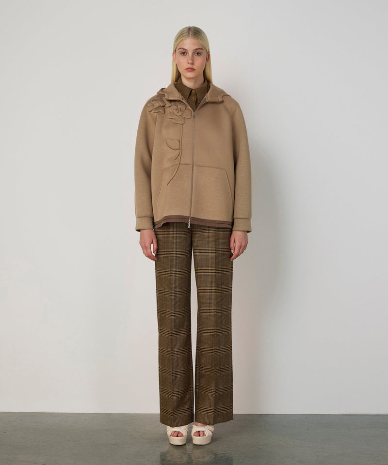 Machka Floral Appliqué Sweatshirt Camel