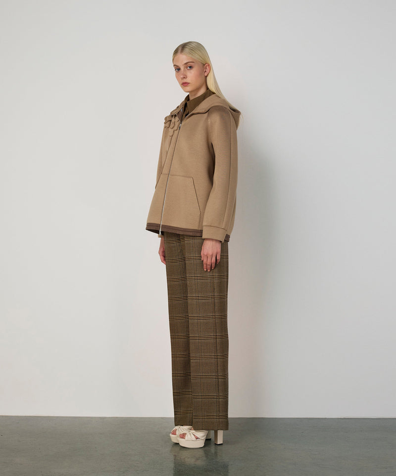 Machka Floral Appliqué Sweatshirt Camel