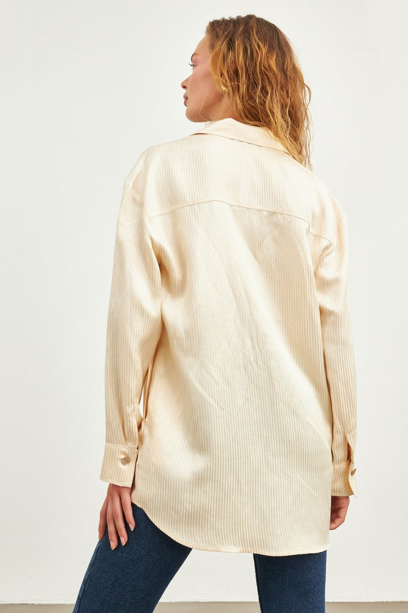 Setre Striped Long Sleeve Shirt Cream