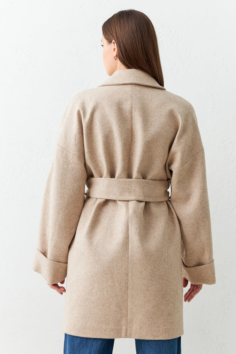 Setre Coat With Belt Detail Beige