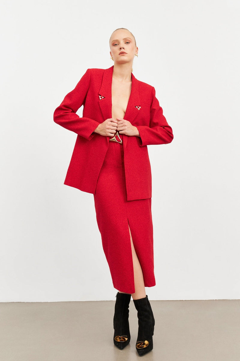 Setre Jacket With Accessory Detail Red