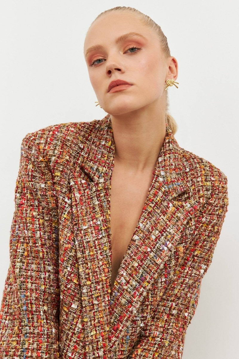 Setre Patterned Tweed Jacket Beige/Orange