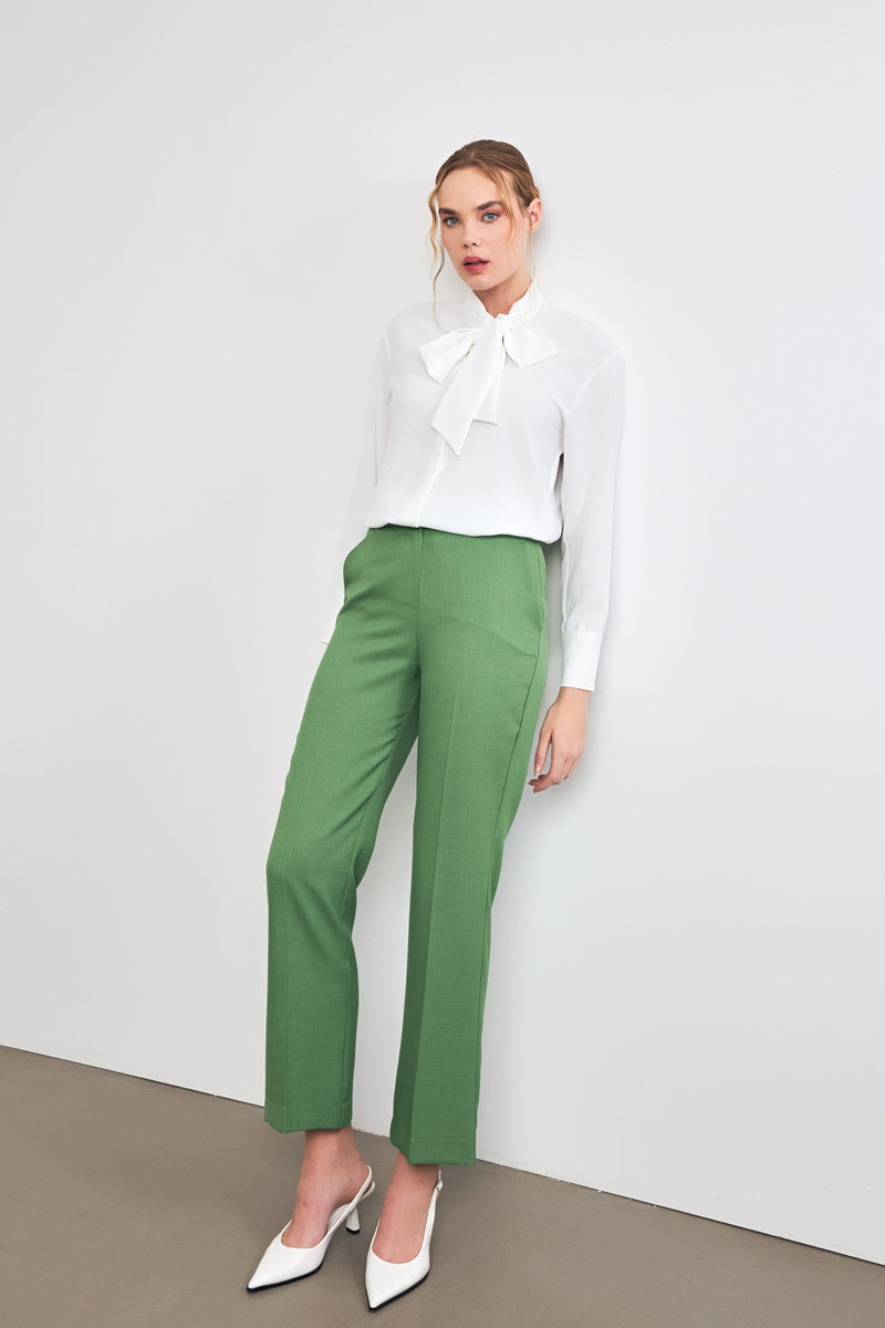 Setre  Pattern Detailed Fabric Trousers Green