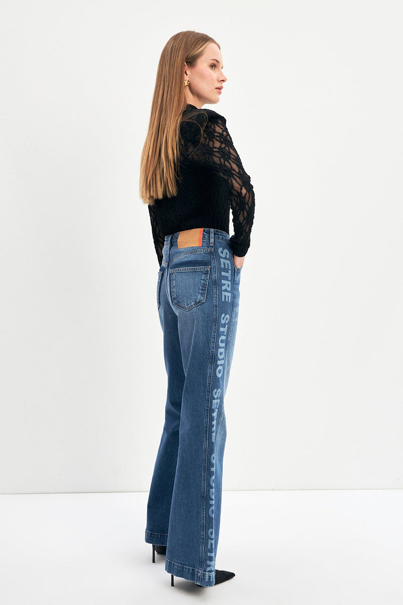 Setre Jeans With Side Stripe Detail Blue