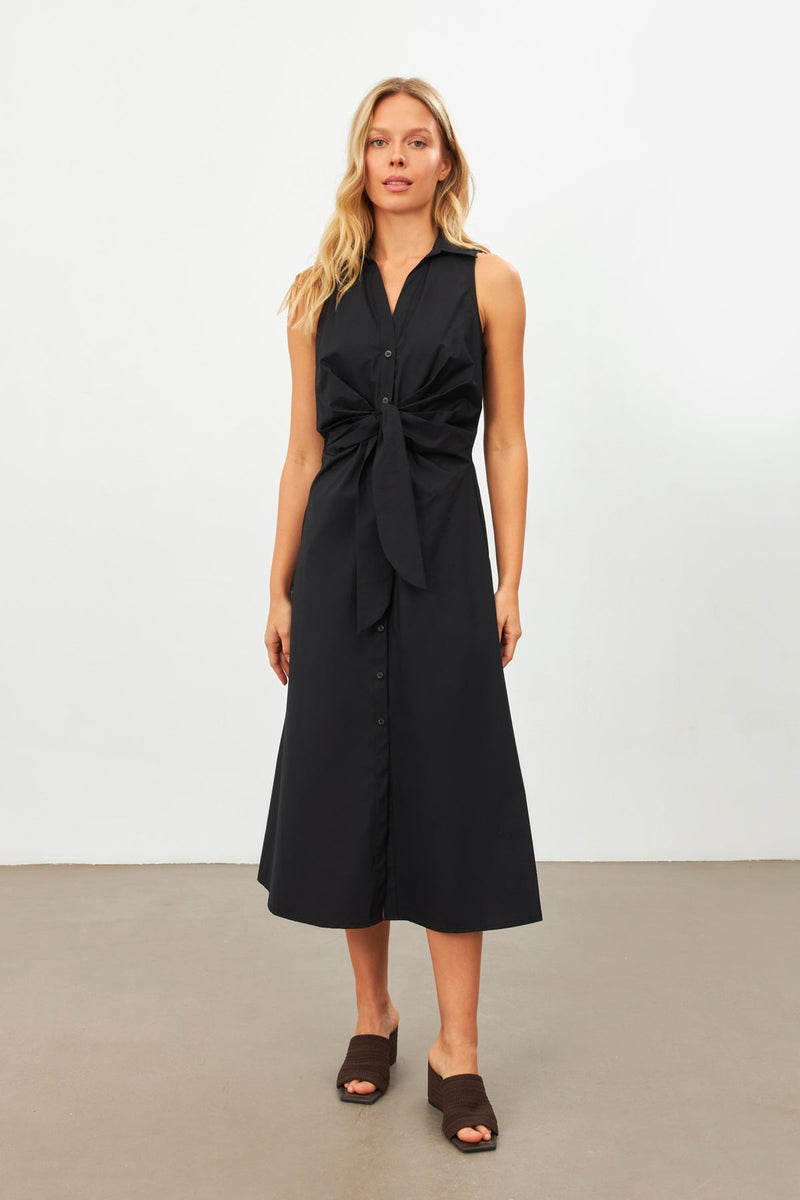 Setre Sleeveless Tie Detail Midi Dress Black