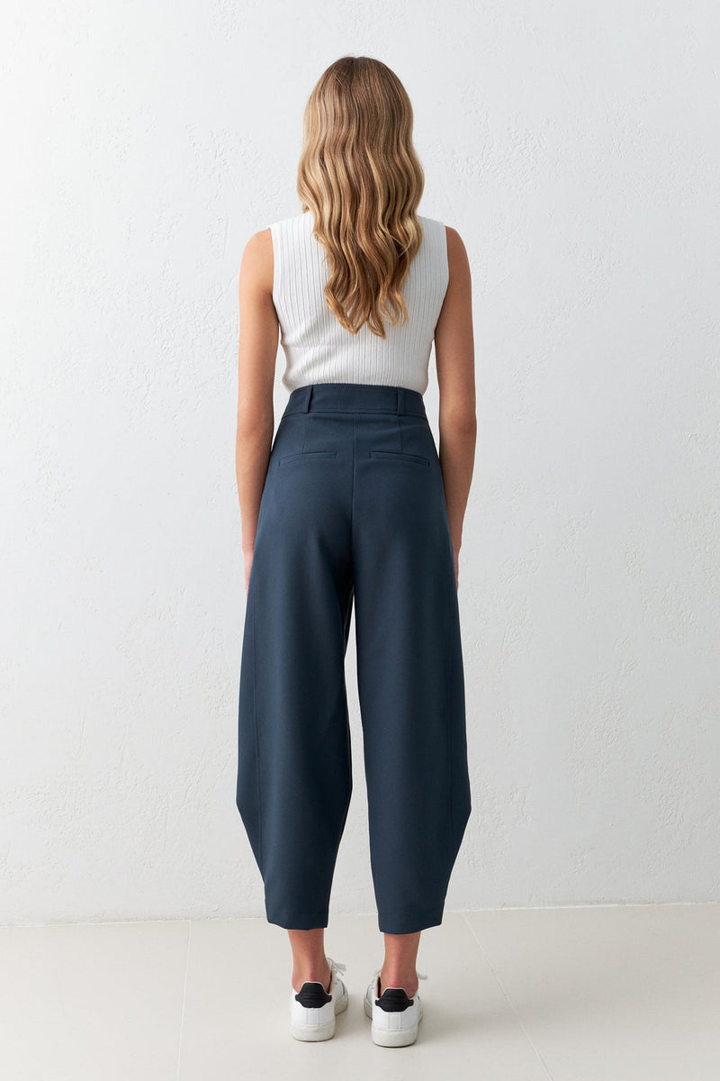 Setre Relaxed Cut Trousers With Leg Detail Petrol