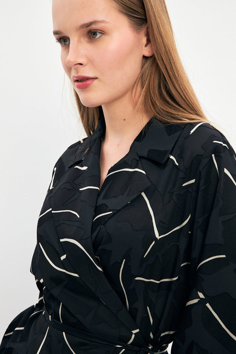 Setre Long Sleeve Patterned Shirt Black