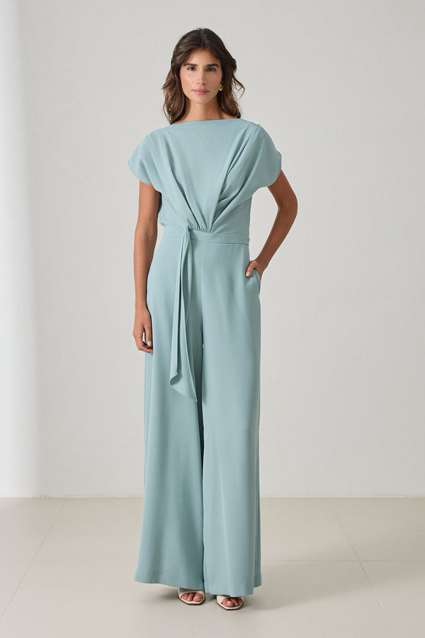 Setre Draped Tie Detail Jumpsuit Mint