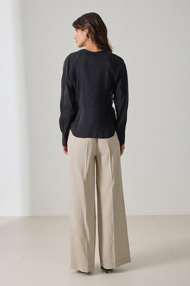 Setre Wrap Tie Detail Blouse Black