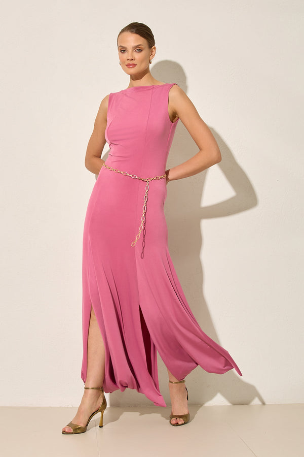 Setre Slit Detailed Sleeveless Dress Pink