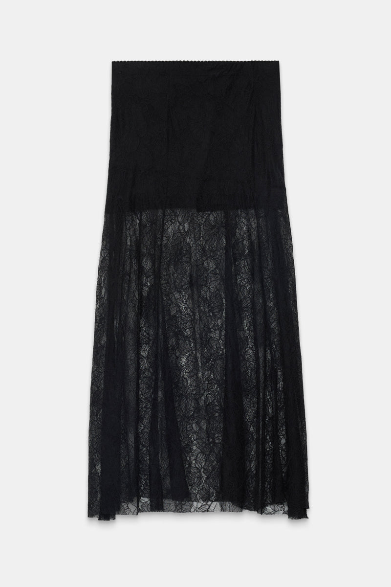 Setre Transparent And Lace Detailed Skirt Black