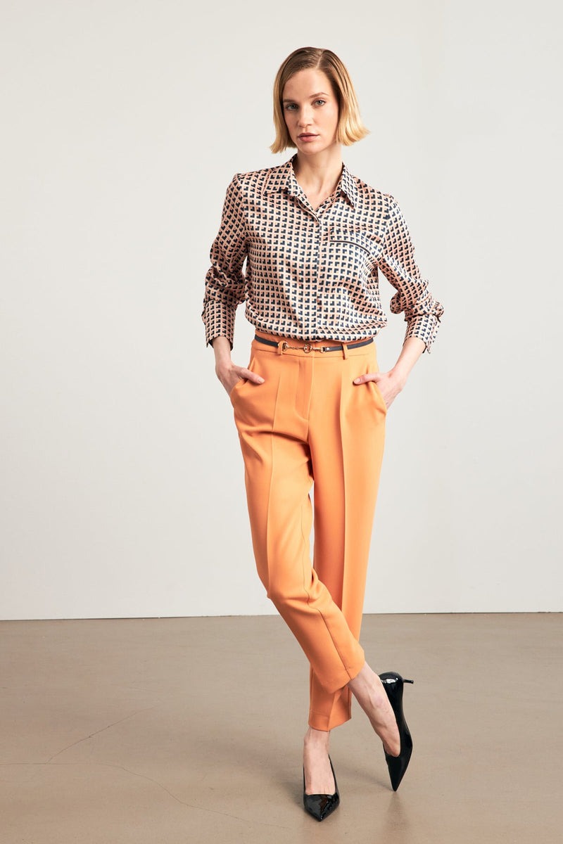 Setre Mid Waist Cropped Trousers Orange