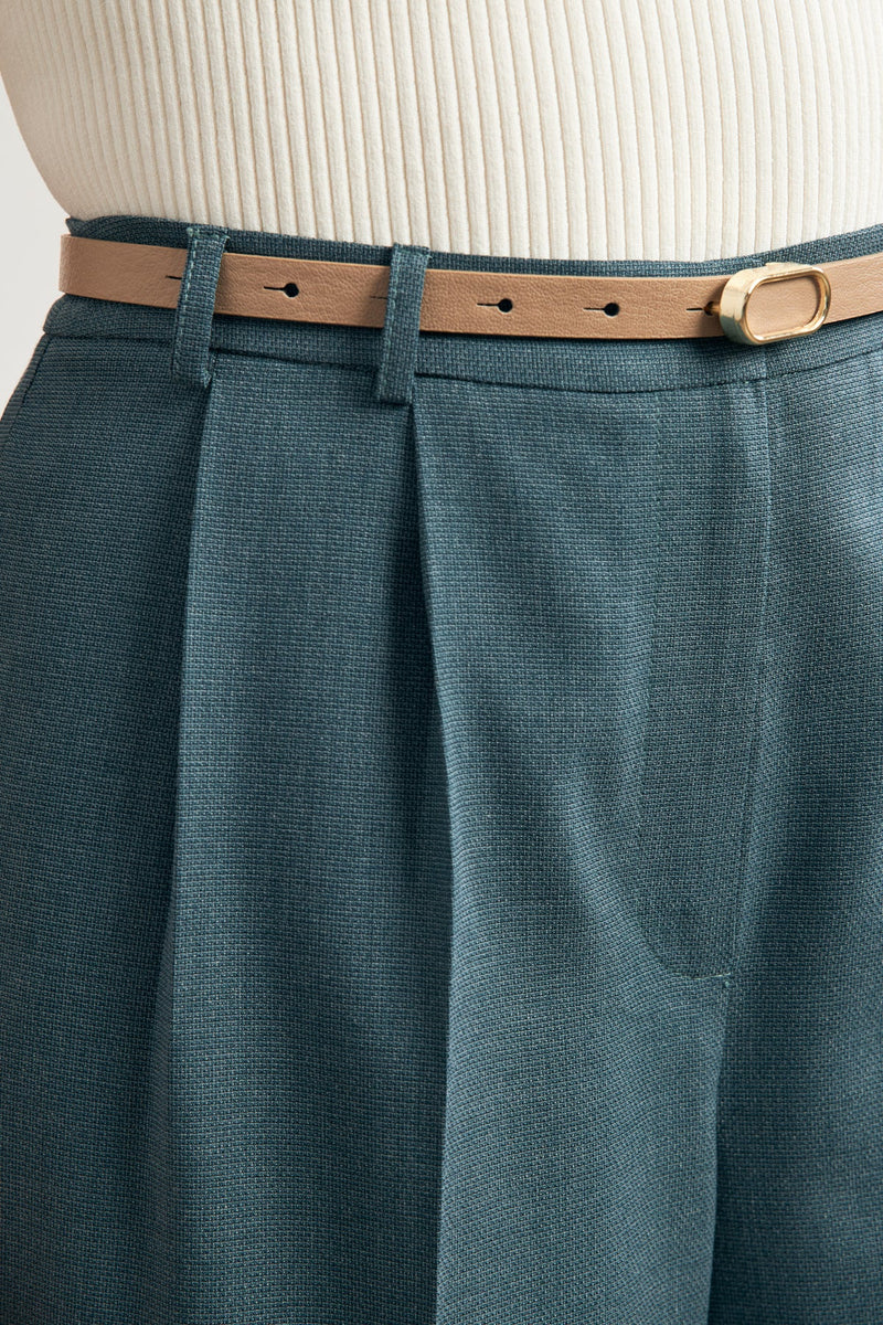 Setre Trousers With Belt And Pleat Detail Petrol