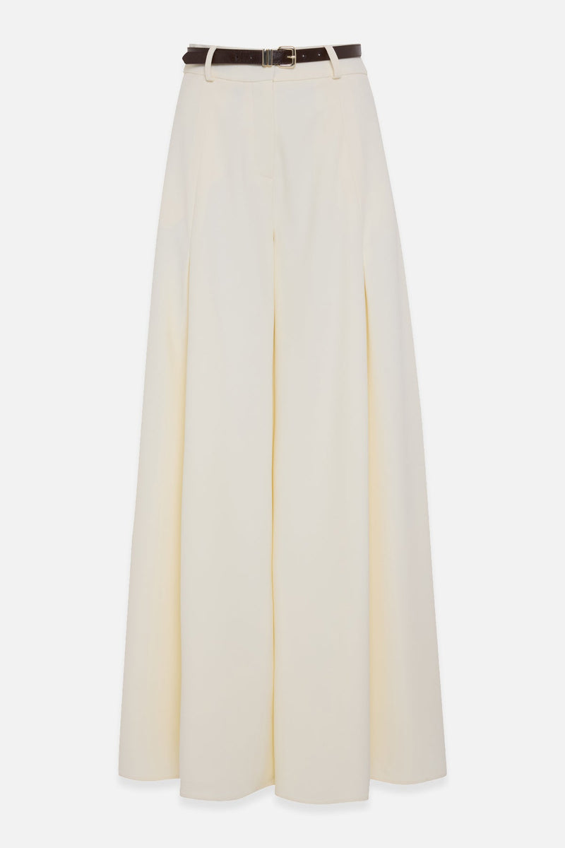 Setre Inverted Pleat Wide Trousers Cream