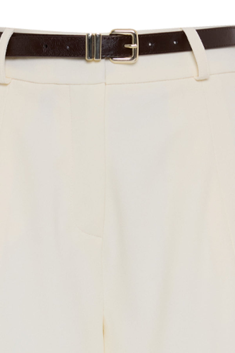 Setre Inverted Pleat Wide Trousers Cream