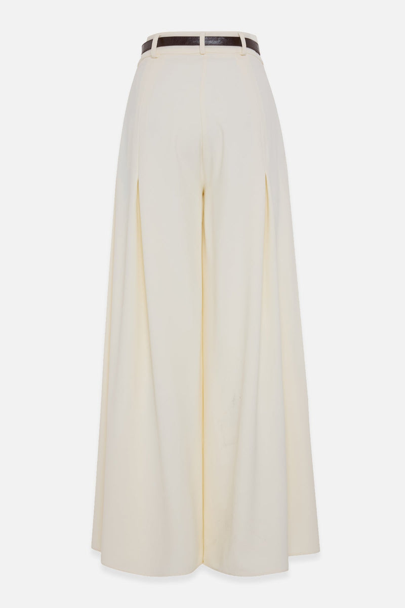 Setre Inverted Pleat Wide Trousers Cream