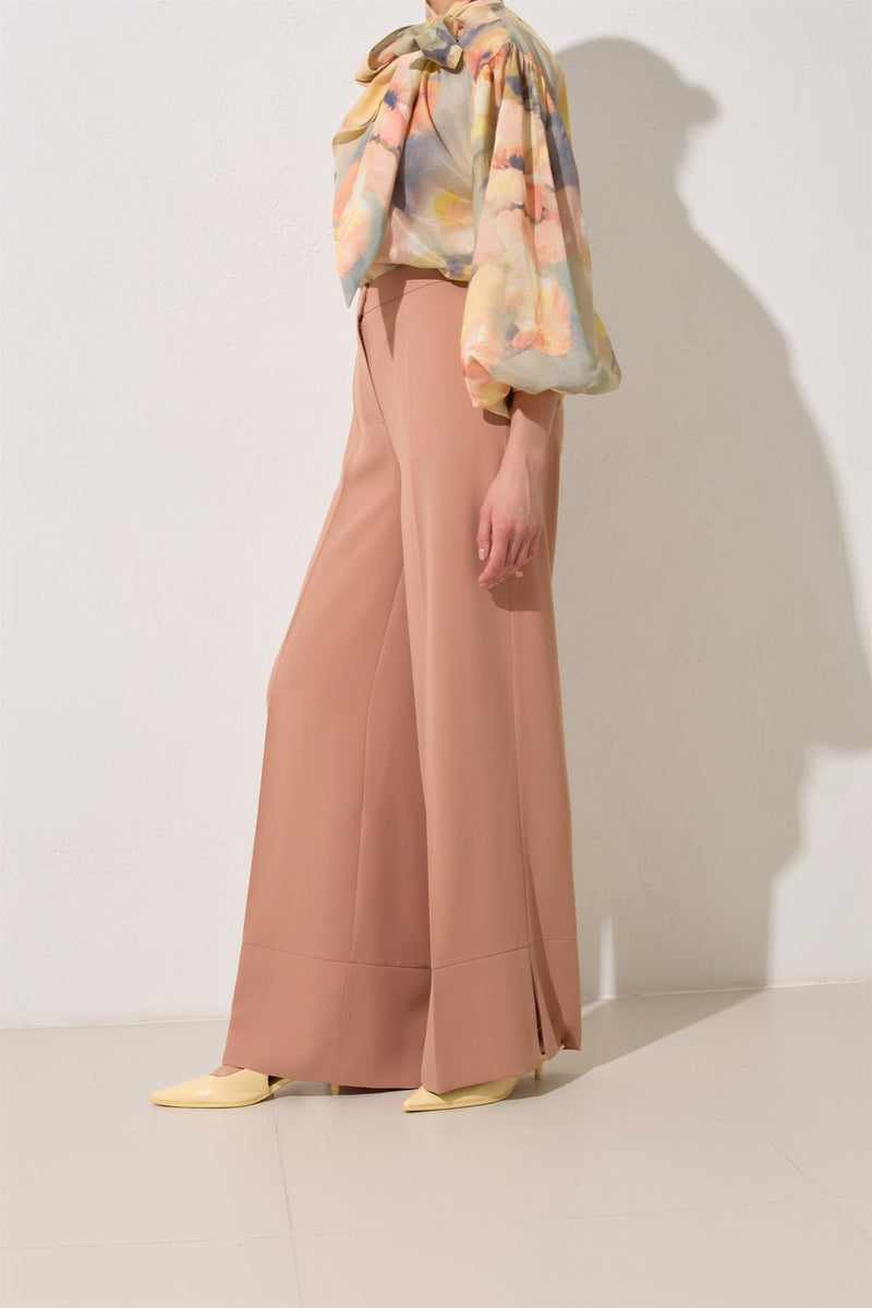 Setre Slit Detailed Wide Trousers Salmon