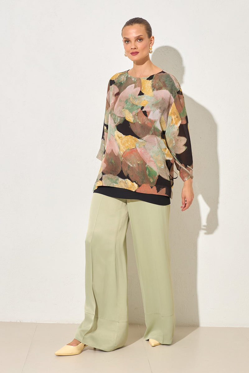 Setre Patterned Long Sleeve Blouse Black/Yellow