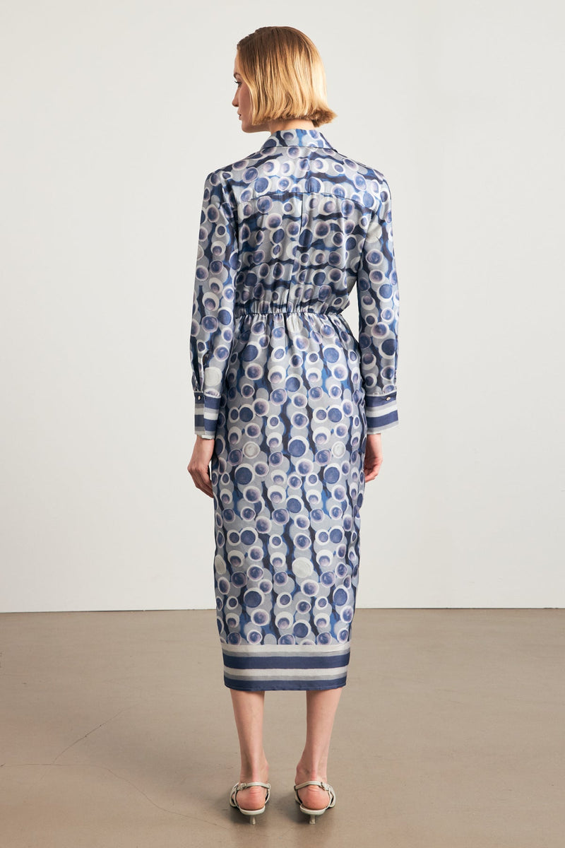 Setre Patterned Midi Dress Blue