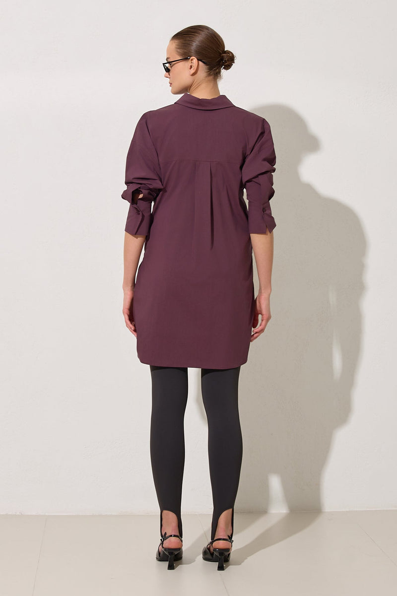 Setre Waist Tie Detailed Shirt Burgundy