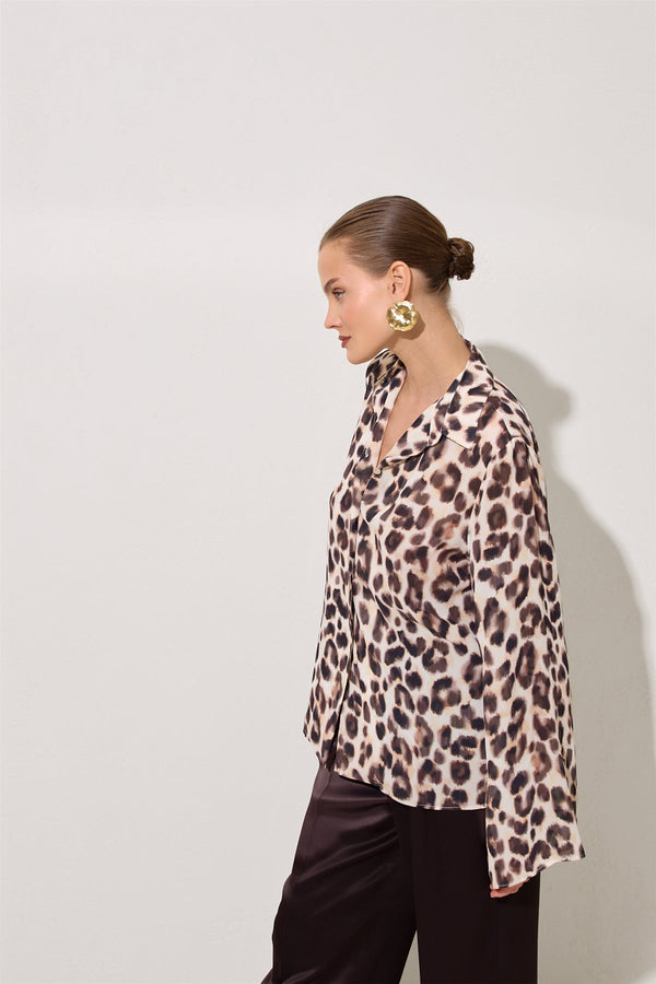Setre Leopard Print Shirt Cream Multi